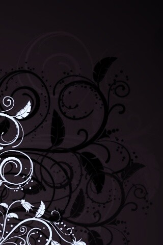 Черно-белые листики на красном фоне обои