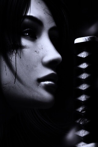 Японка с катаной обои