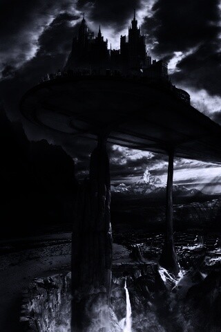 Город на вершине скал обои