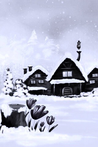 Деревня в новый год обои