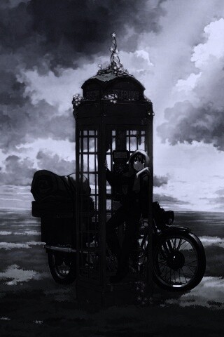 Парень в телефонной будке обои