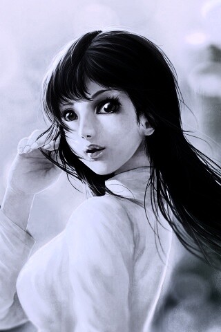 Девушка вполоборота обои