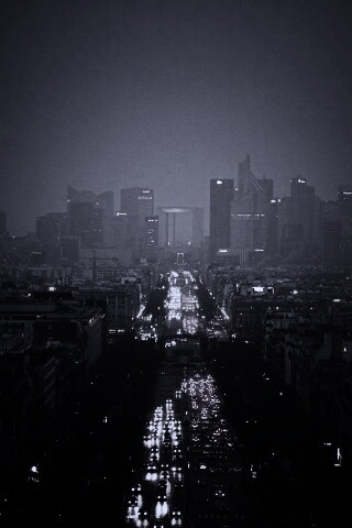 Ночной город в тумане обои