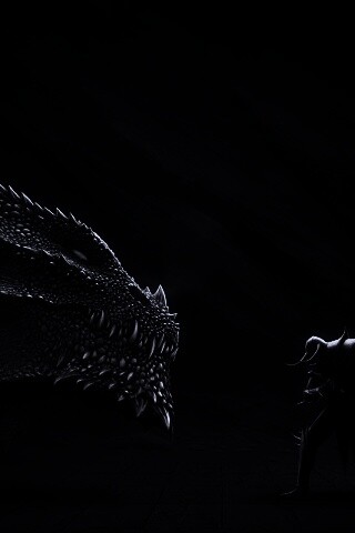 Дракон и воин обои