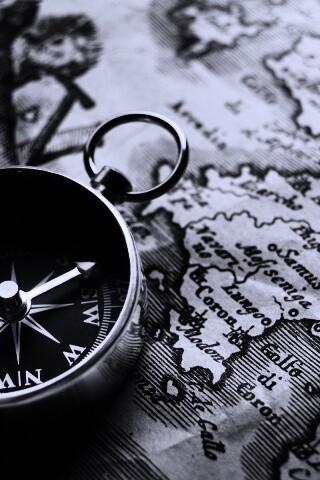 Компас и карта обои