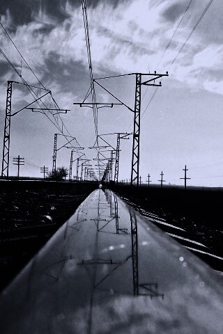 Отражение в рельсе обои