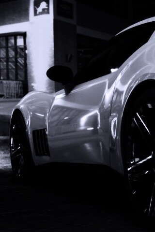 Белый Корвет обои