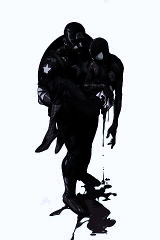 Капитан Америка и раненный Человек-паук обои