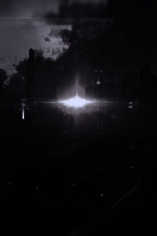 Закат в инопланетном городе обои