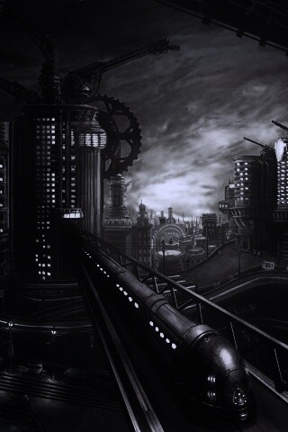 Город из мира стимпанк обои