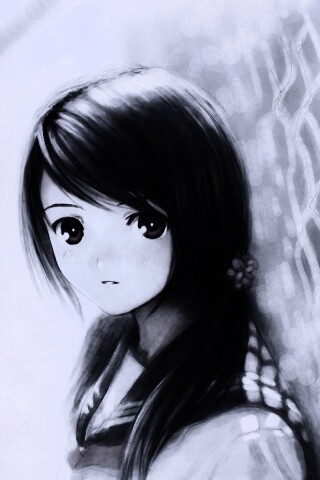 Девочка у сетчатого забора обои