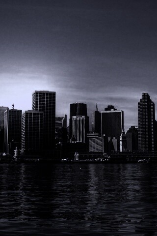 Небоскребы на береговой линии обои