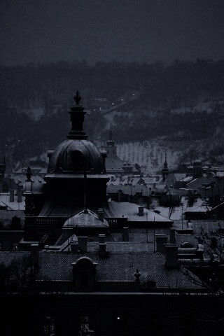 Город зимой обои