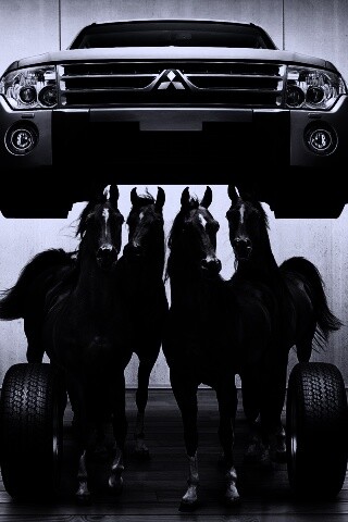 Лошадинные силы - принт Митсубиси обои