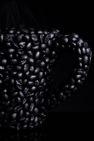 Кружка из кофейных зерен обои