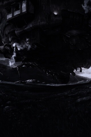 Ходячий замок в движении обои