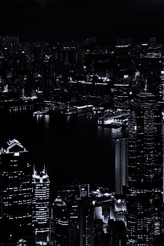 Небоскребы ночью обои