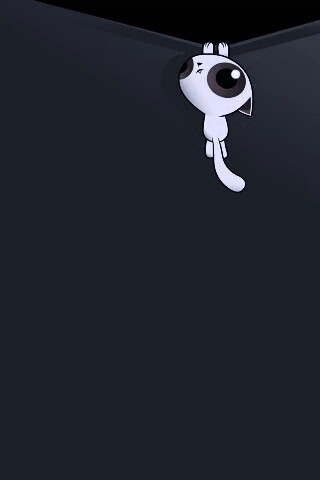 Кот, зацепившийся за край обои