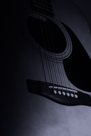 Акустическая гитара в синих тонах обои