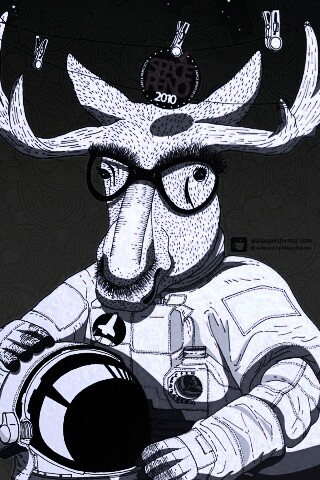 Лось в очках обои