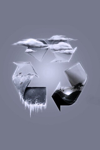 Круговорот воды в природе в значке переработки обои