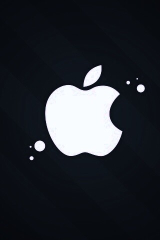 Логотип Apple на фоне голубых полос обои