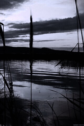 Закат на озере обои