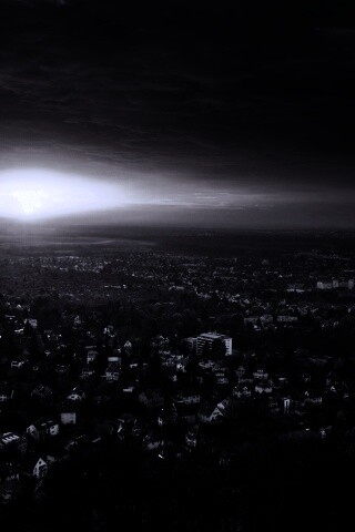 Закат над городом обои