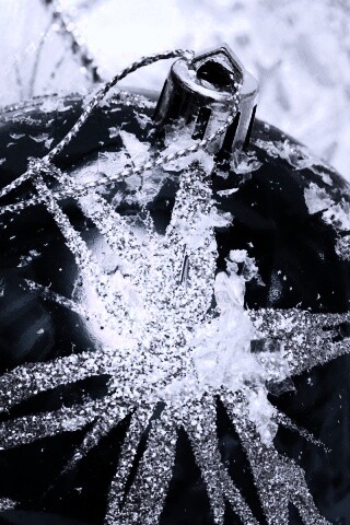 Синий елочный шар обои