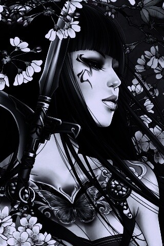 Элегантная девушка с оружием обои