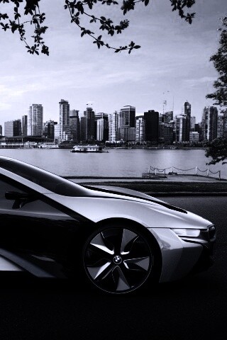 Концепт БМВ на берегу озера обои