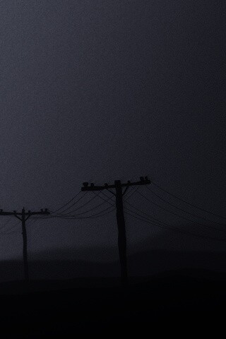 Столбы в тумане обои