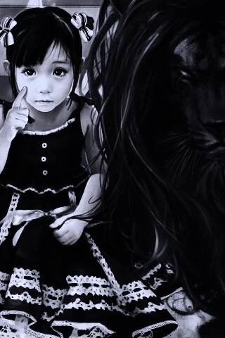 Тёмный лев обои