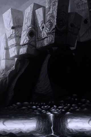 Каменные головы обои