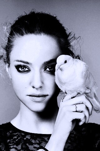 Девушка и попугай обои