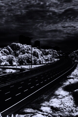 Черно-белое шоссе обои
