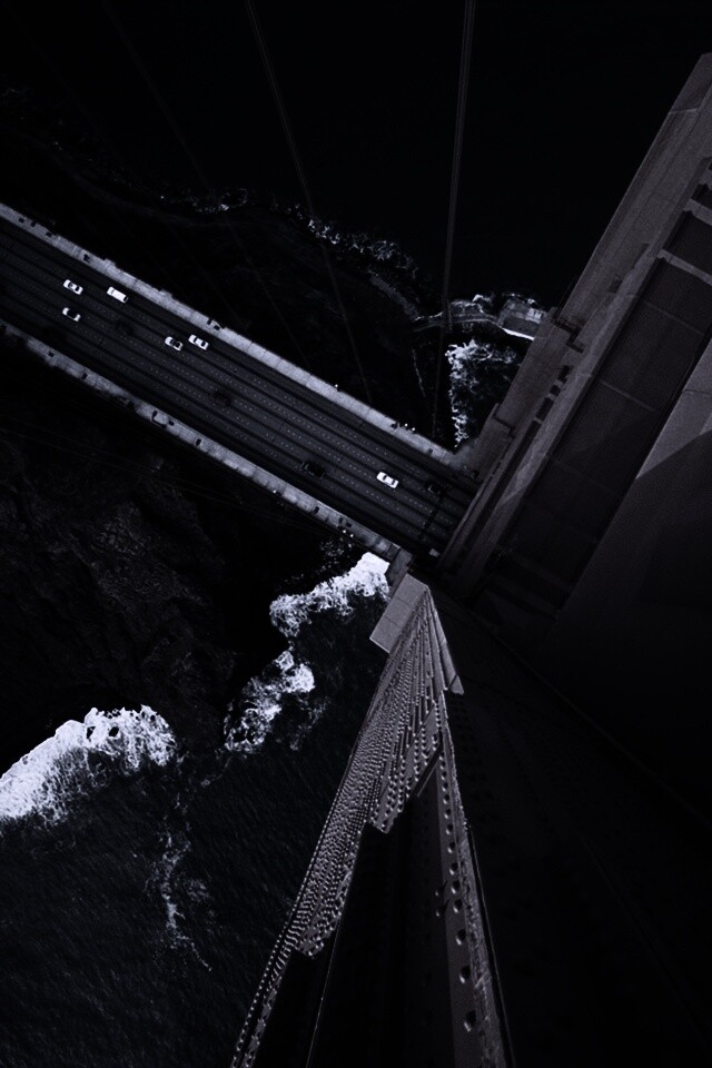 Вид в с пролета моста Золотые Ворота обои