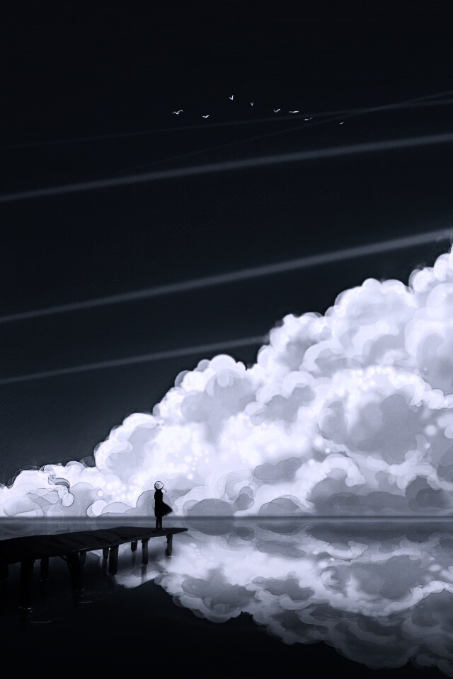 Облако на горизонте обои