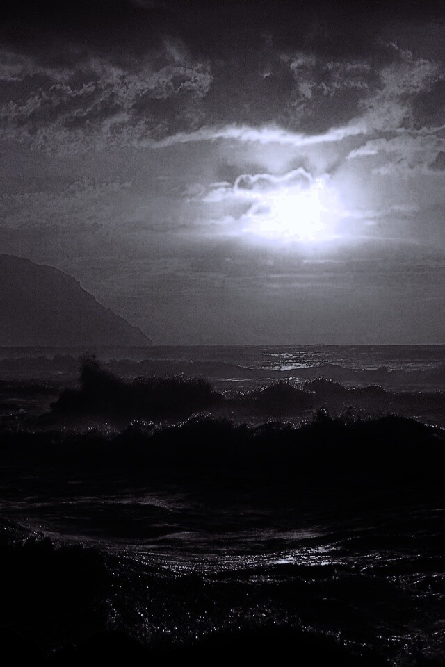 Волны на закате обои