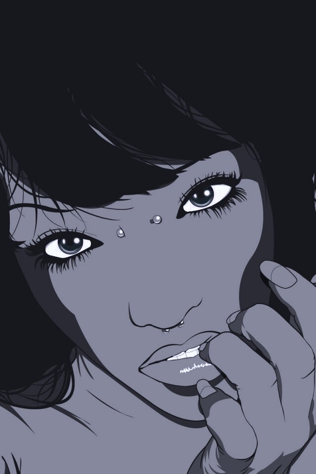 Девушка с пирсингом обои