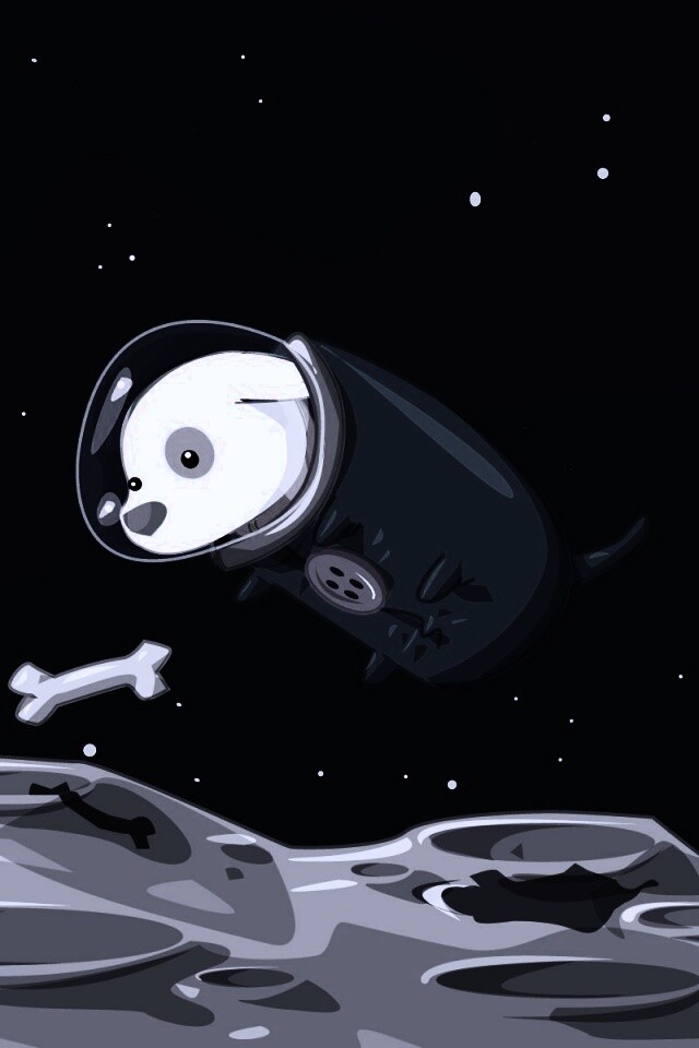 Собачка на луне обои