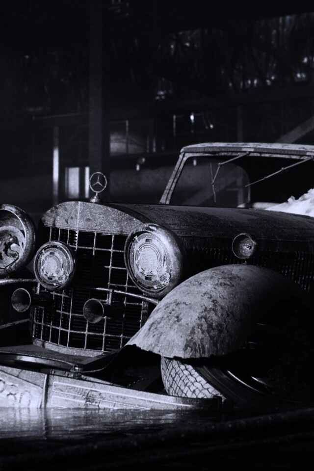 Гниющий ретро мерседес обои