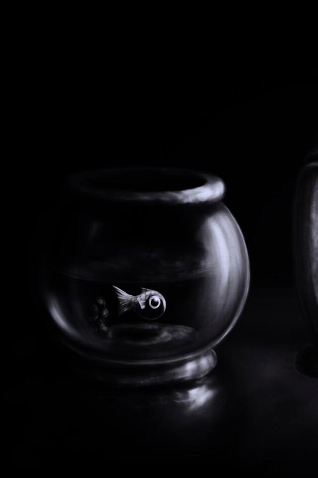 Большая и маленькая рыбки обои