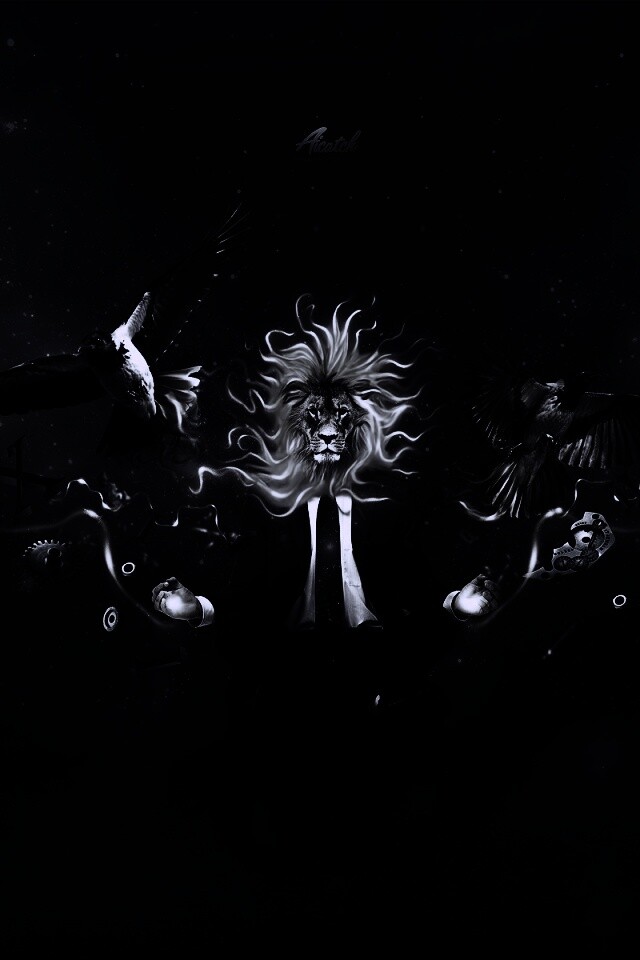 Мужчина с головой льва обои