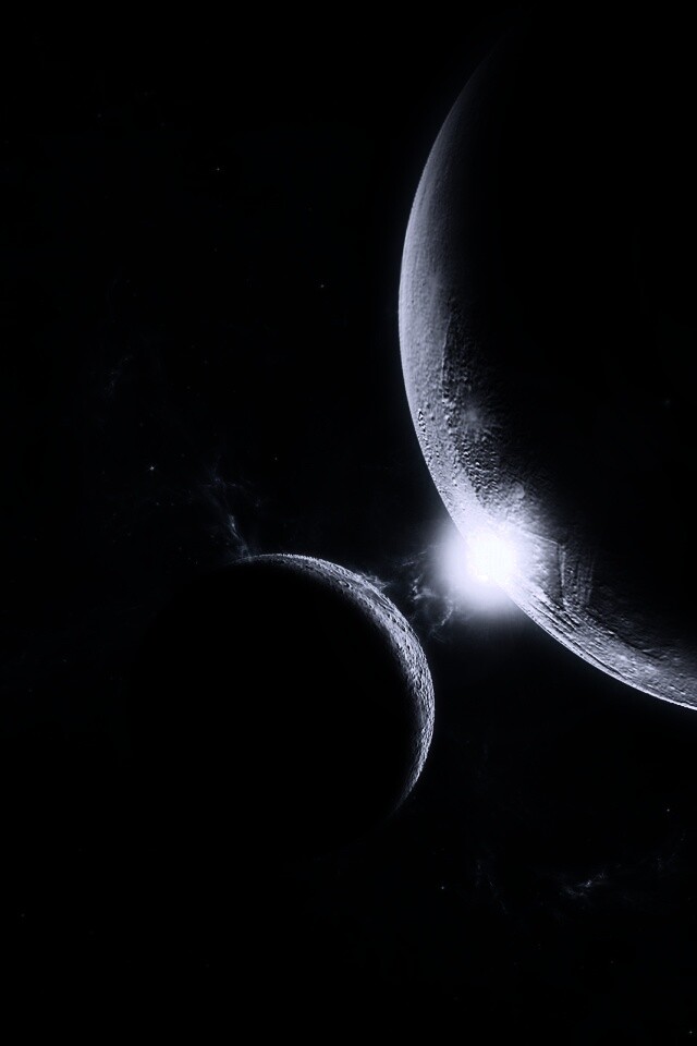 Планета и спутник обои