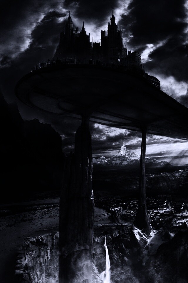 Город на вершине скал обои