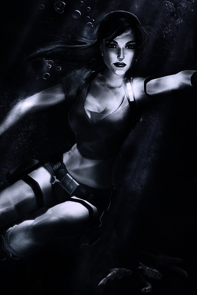 Лара под водой обои