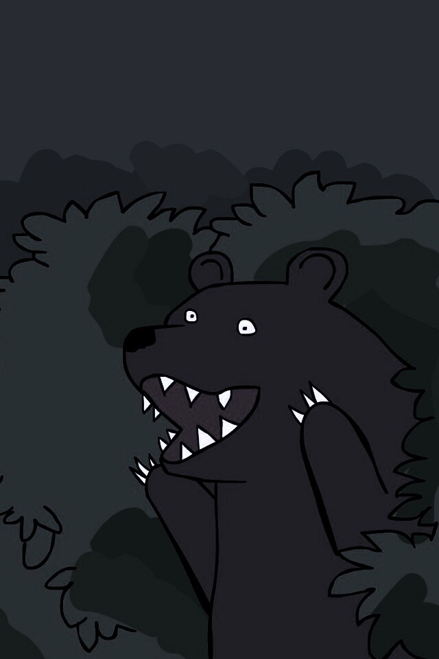 Медведь в кустах обои