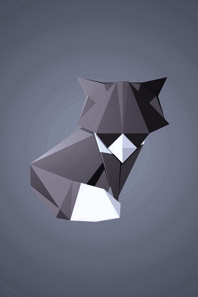 Origami fox обои