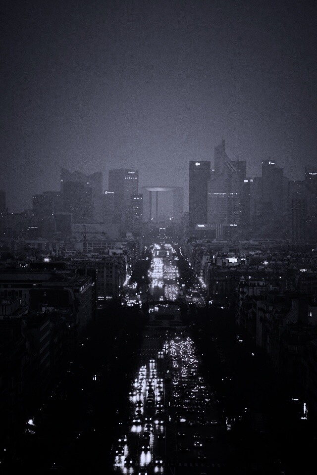 Ночной город в тумане обои